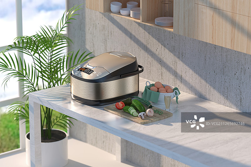 三维图形电饭煲图片素材