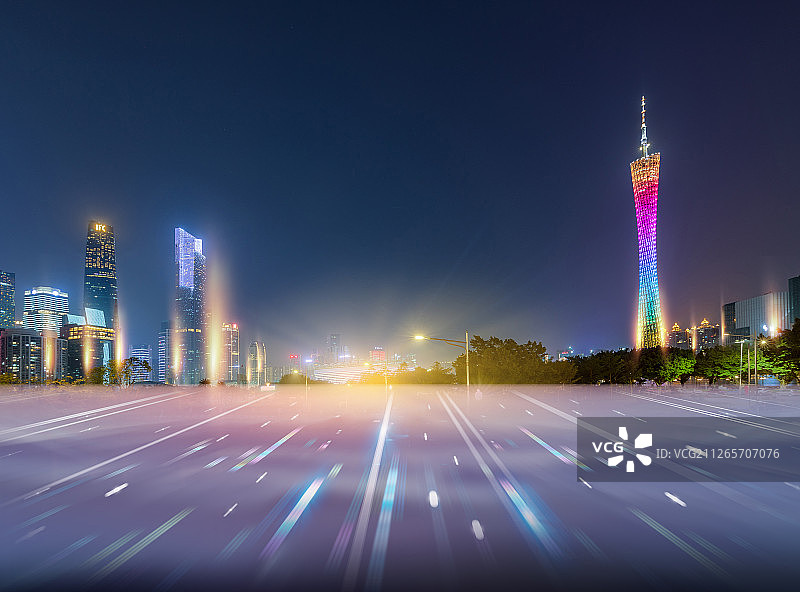 光线智能未来科技感商务写字楼房地产广告创意广州城市中心图片素材