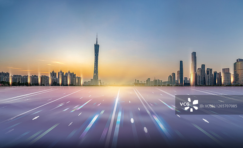 光线智能未来科技感商务写字楼房地产广告创意广州塔城市中心图片素材