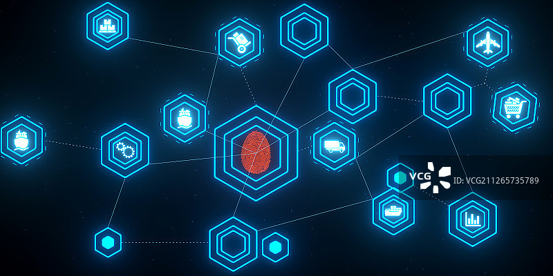 3D区块链图片素材