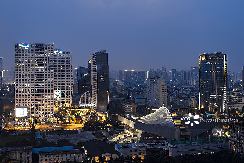 成都城市夜景图片素材