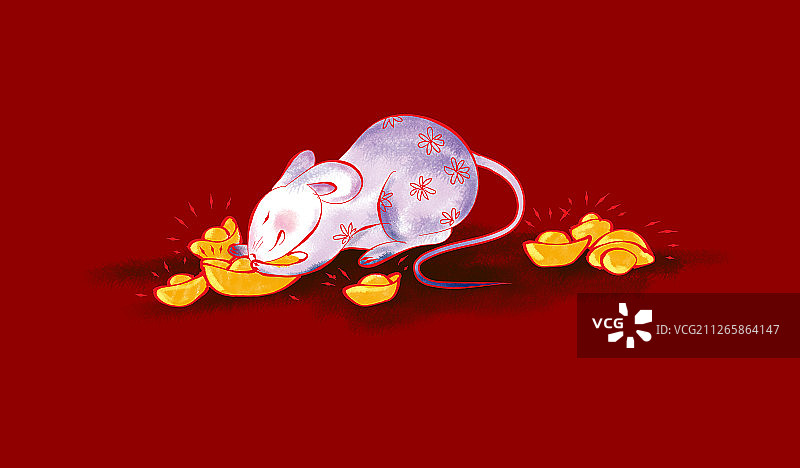 老鼠和元宝图片素材