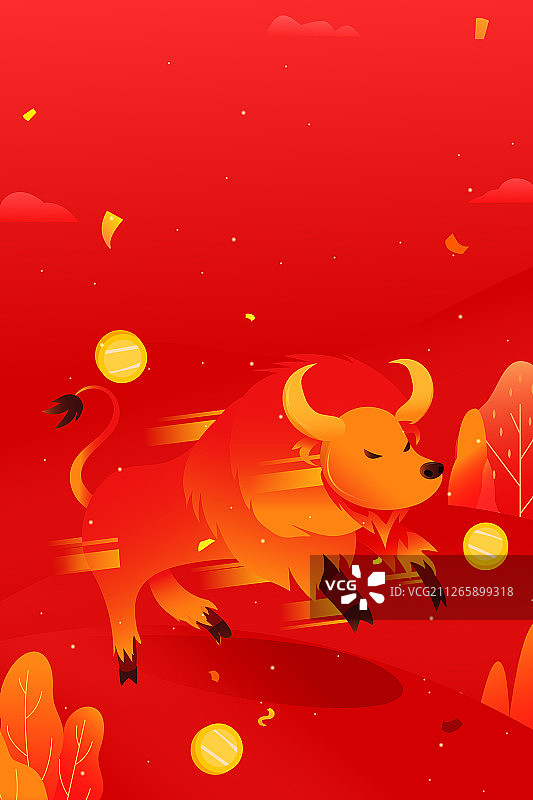卡通互联网牛市金融概念活动渐变矢量背景插画图片素材