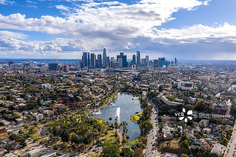 洛杉矶市区城市航拍图片素材