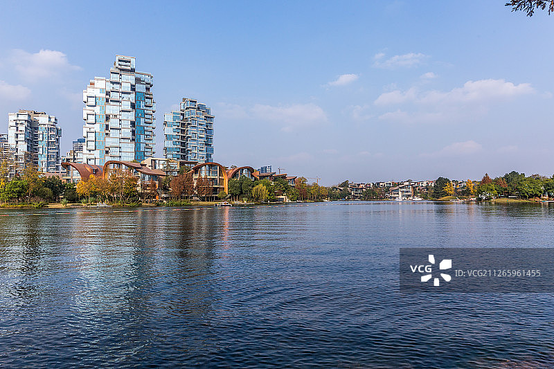 成都天府新区麓湖水城图片素材