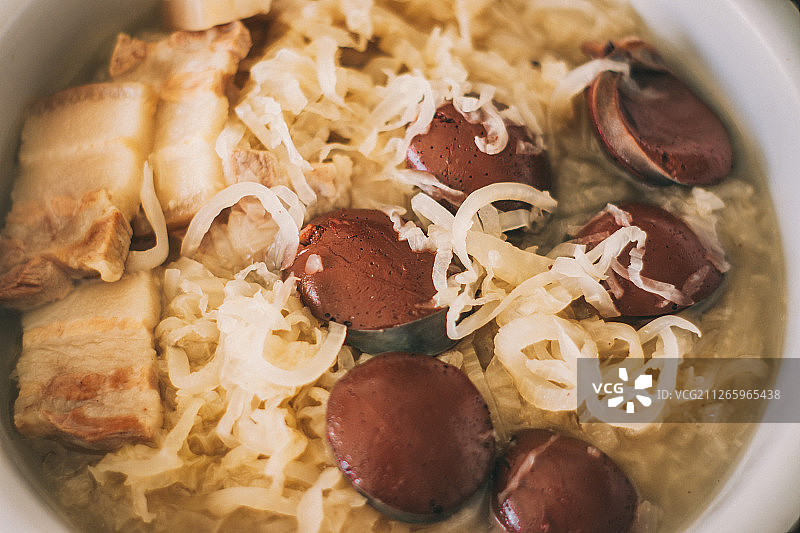 东北炖酸菜血肠图片素材