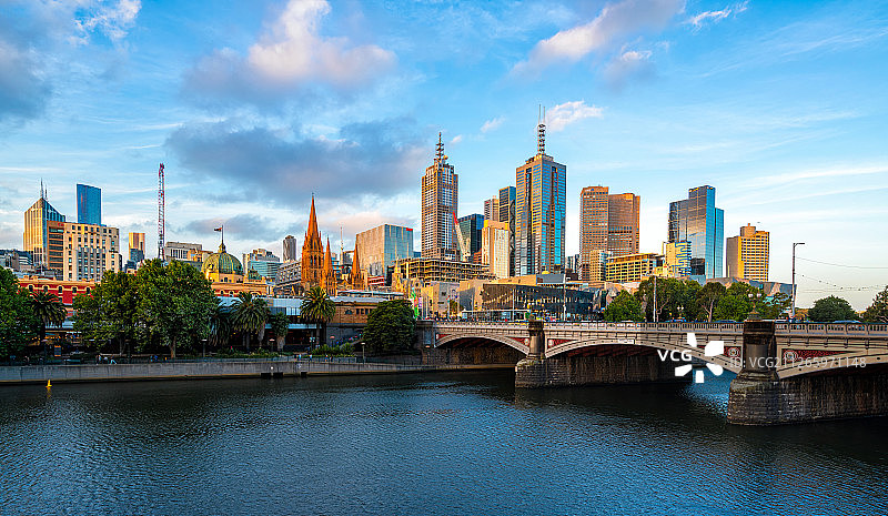 墨尔本CBD全景图片素材