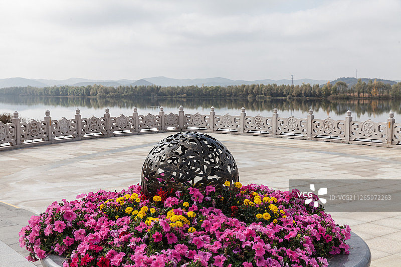 吉林敦化六鼎山国家公园建筑园林风光图片素材