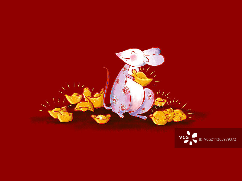老鼠和元宝图片素材