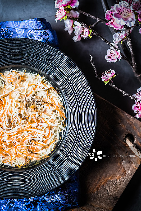 文思豆腐 精致中国菜图片素材