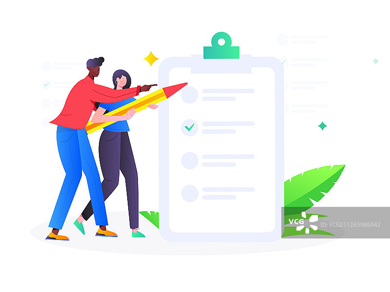 邀请填写问卷调查3， 矢量扁平人物场景创意概念插画图片素材