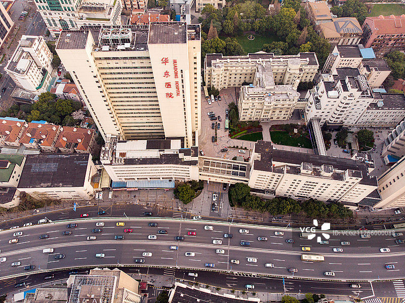 航拍上海华东医院图片素材
