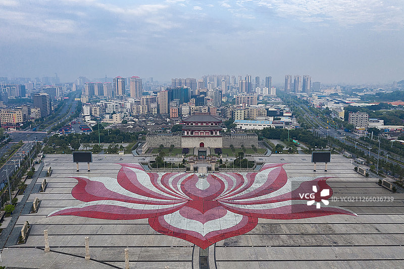 广东揭阳揭阳楼航拍图片素材