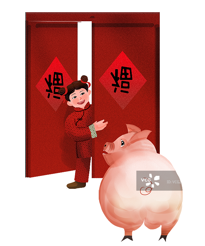 肥猪拱门图片素材