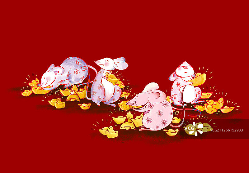 鼠年年画图片素材