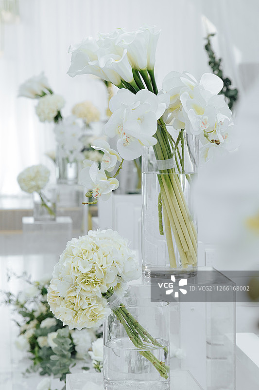 韩系纯白婚礼现场图片素材