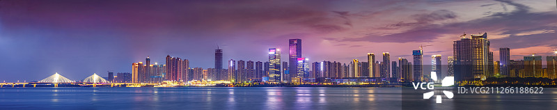 长沙湘江沿岸夜景图片素材