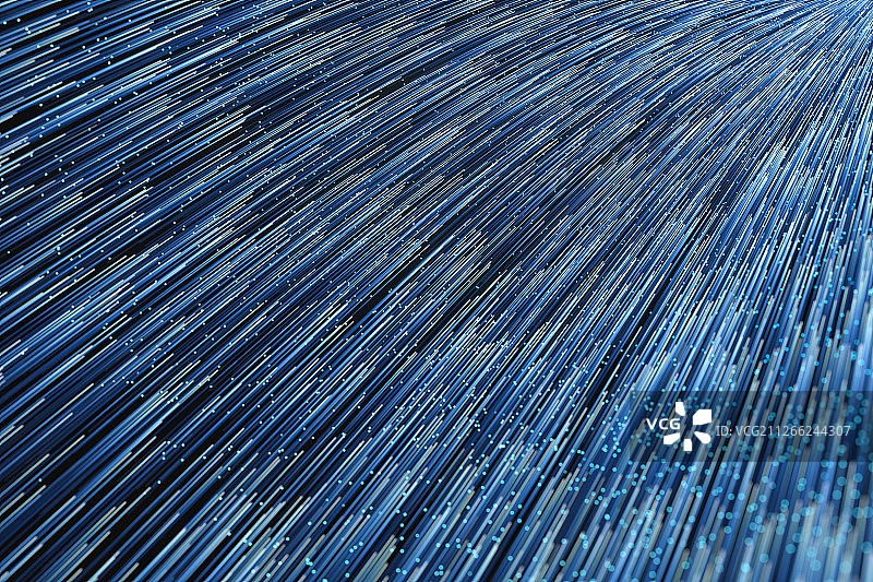 高密度蓝色渐变流动线条 三维渲染图片素材