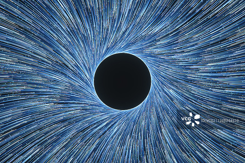 高密度蓝色渐变流动线条 三维渲染图片素材