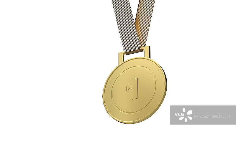 金牌白色背景上的奖牌三维图形图片素材