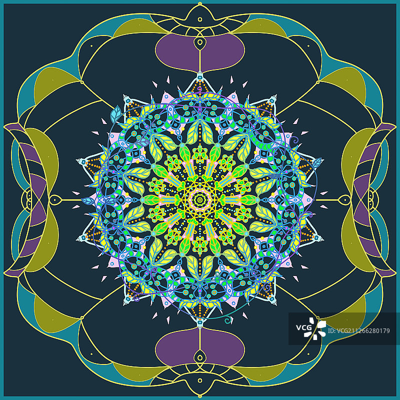 复古对称装饰图案图片素材