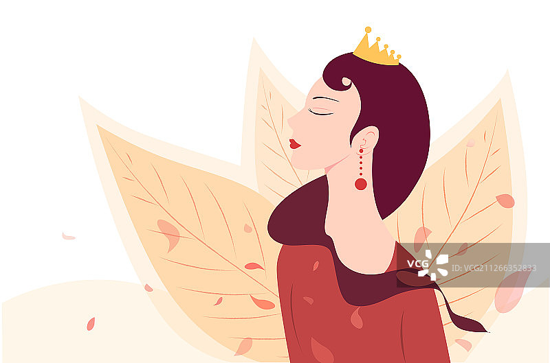 女神节女性半身矢量插画白底图片素材