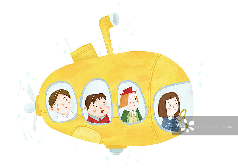 潜艇儿童游玩图片素材