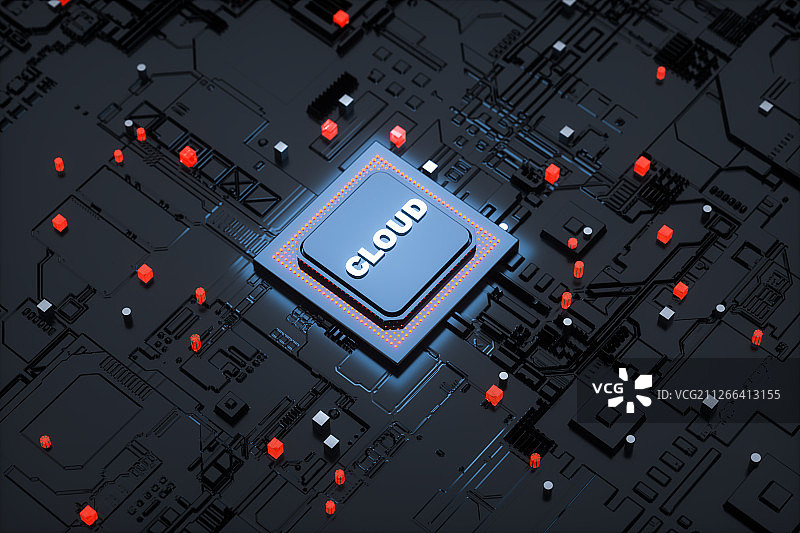 半导体芯片三维图形图片素材