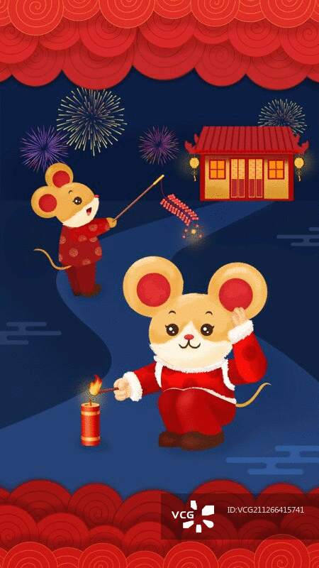 锦鼠闹春动图图片素材