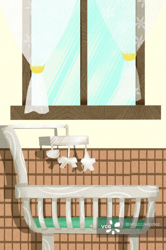 婴儿房室内插画GIF动图图片素材