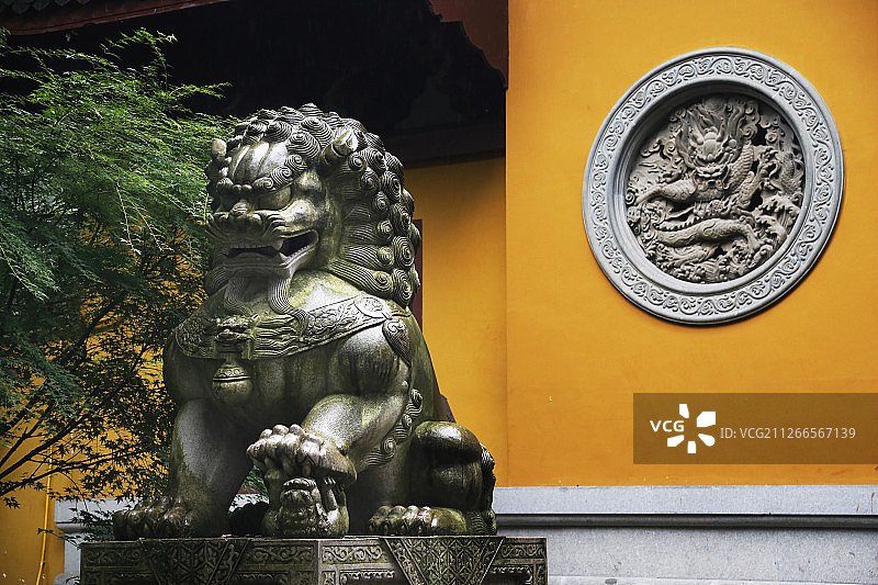 杭州永福寺石狮图片素材