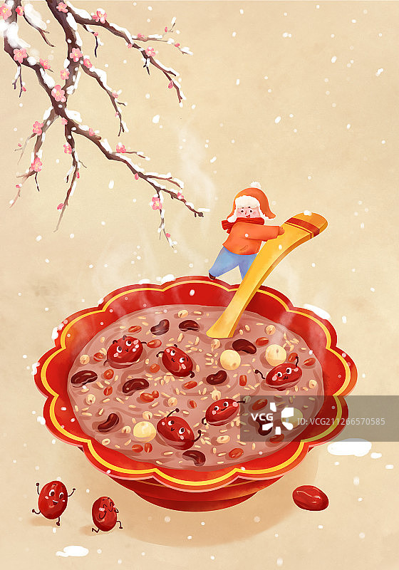 腊八节插画图片素材
