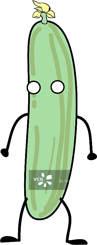 可爱卡通漫画元素蔬菜植物黄瓜图片素材