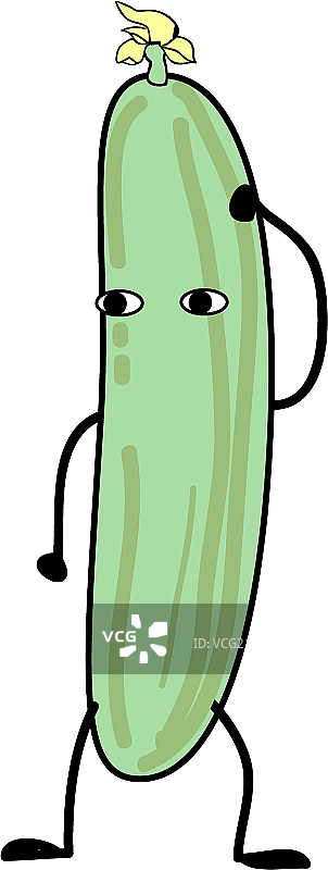 可爱卡通漫画元素蔬菜植物黄瓜图片素材