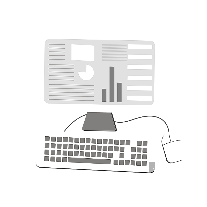 工作学习装备电脑与鼠标图片素材