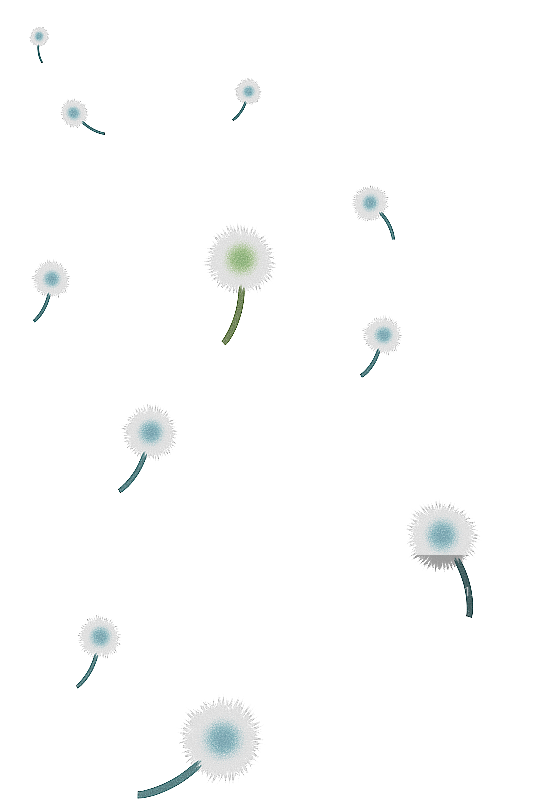天空中飘飞的蒲公英插画元素图片素材