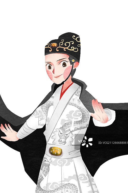 国潮风中国明朝锦衣卫插画人物元素图片素材