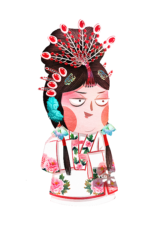 国潮风京剧角色旦角四大美人貂蝉插画人物元素图片素材