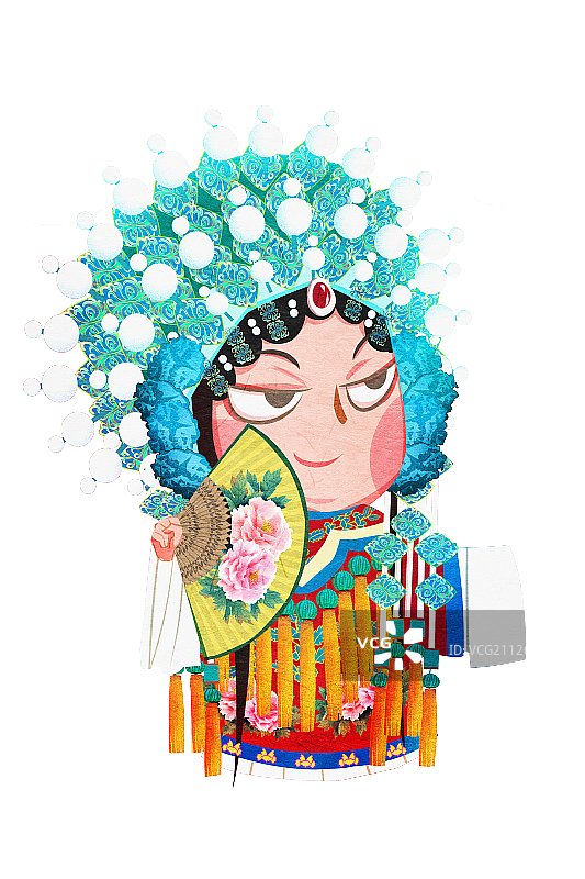 国潮风京剧角色旦角四大美人杨贵妃插画人物元素图片素材