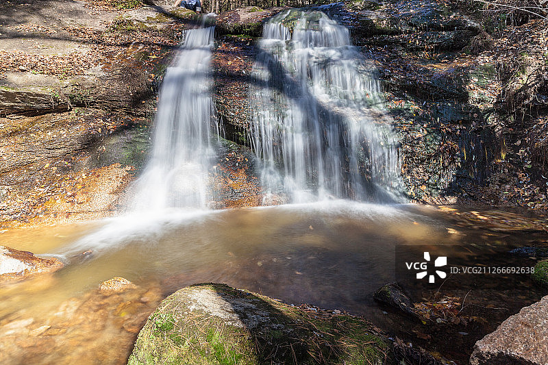 中国吉林敦化蛟河瀑布流水自然风光图片素材