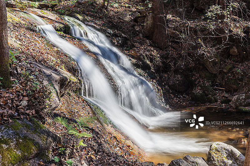 中国吉林敦化蛟河瀑布流水自然风光图片素材