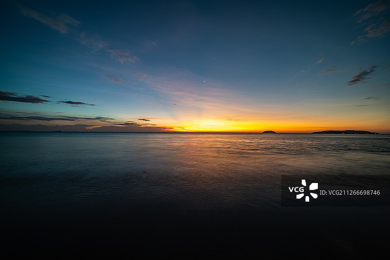 丹绒亚路海滩夕阳图片素材