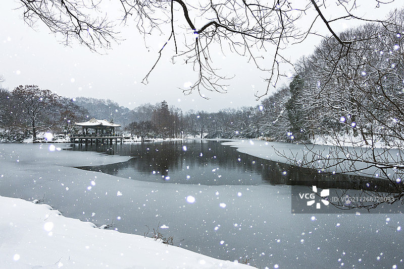 南京雪中流徽榭图片素材