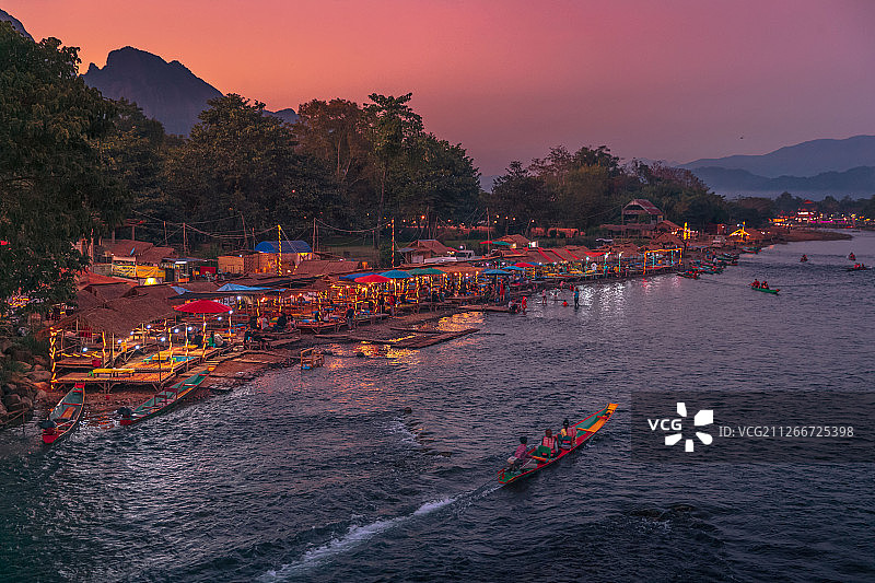 老挝万荣南松河图片素材