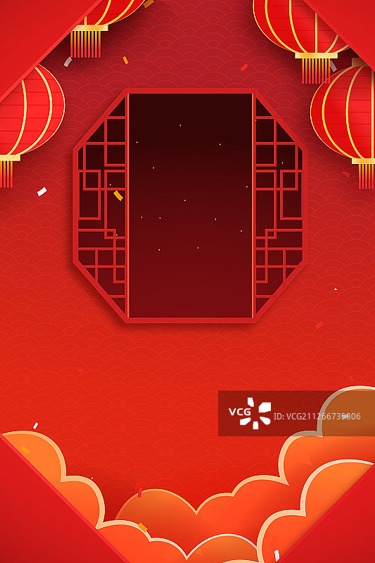 卡通2020新年春节红包活动中国风背景矢量插画图片素材