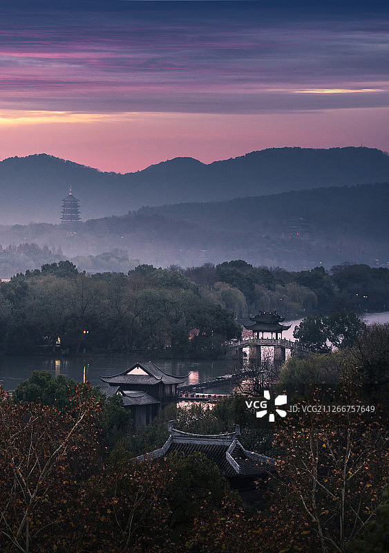 杭州西湖曲院风荷风光图片素材