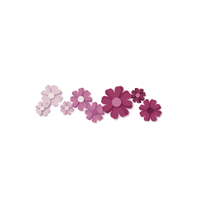 扁平风手绘花朵花边图片素材