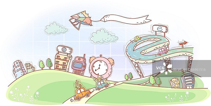 互联网连接城市图片素材