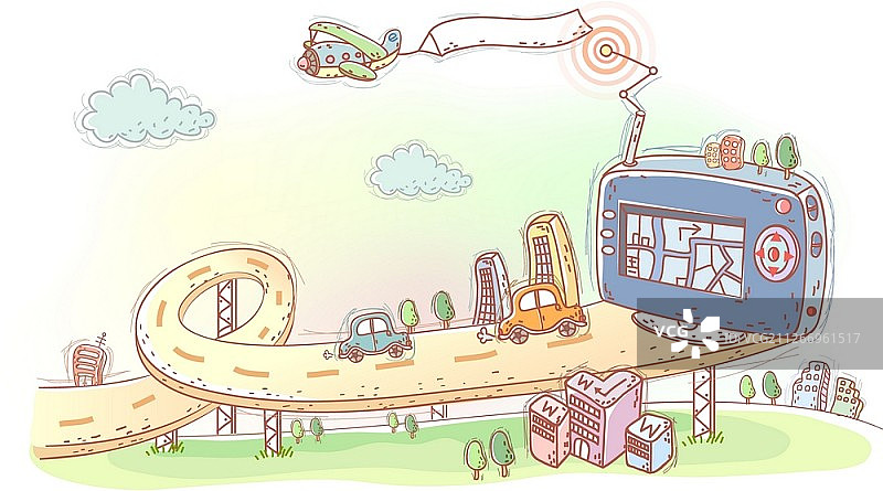 互联网连接城市图片素材