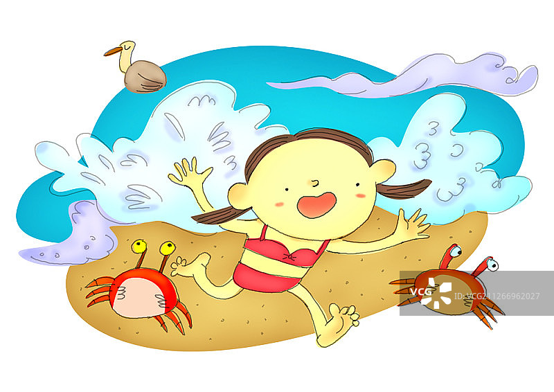 儿童度假插画图片素材